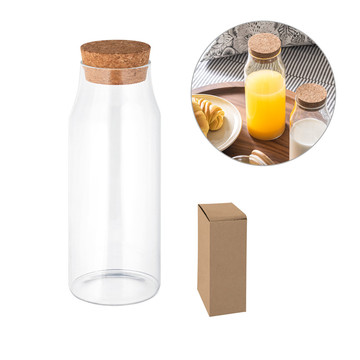 JASMIN 1000. 1-Liter-Glasflasche mit Korken.