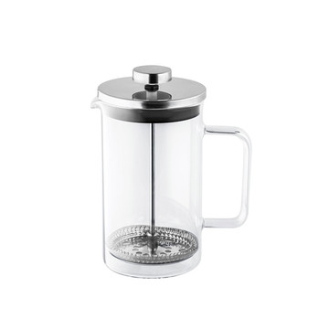 JENSON Kaffeemaschine (600 ml) aus Borosilikatglas und Edelstahl - 107 - Chrom