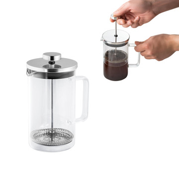 JENSON Kaffeemaschine (600 ml) aus Borosilikatglas und Edelstahl