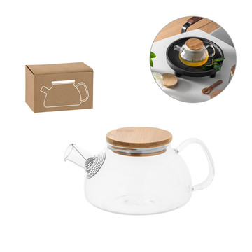 SNEAD. Teekanne aus Borosilikatglas mit Bambusdeckel, 750 ml