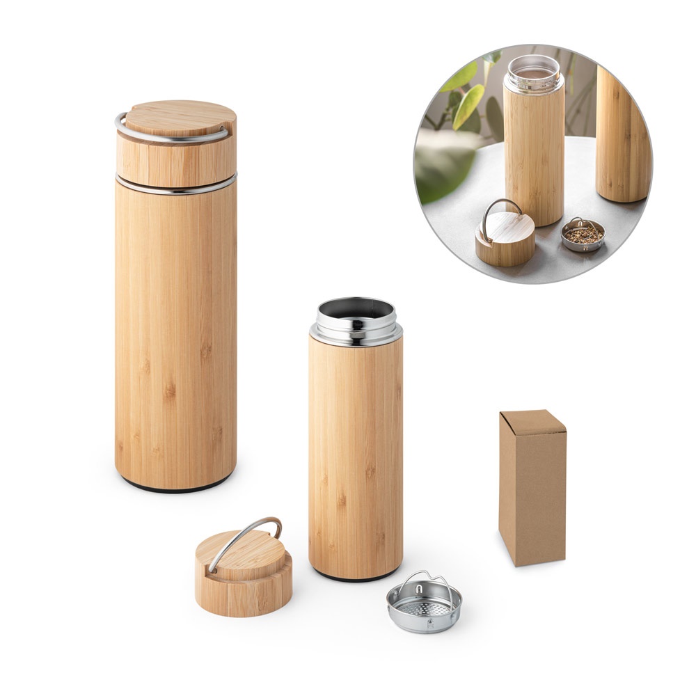 SOW. Thermosflasche aus Bambus und Edelstahl, 440 ml