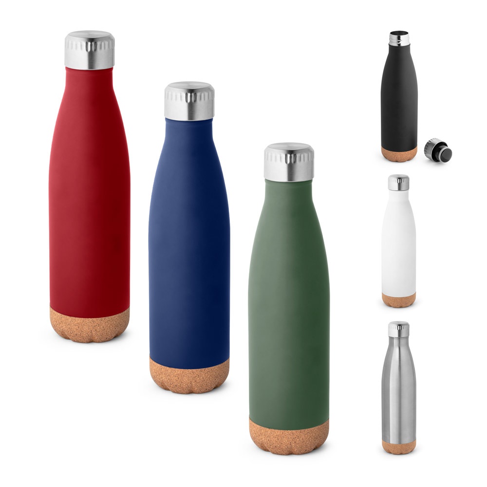 SOLBERG. Thermosflasche aus Edelstahl mit Korkboden, 560 ml.