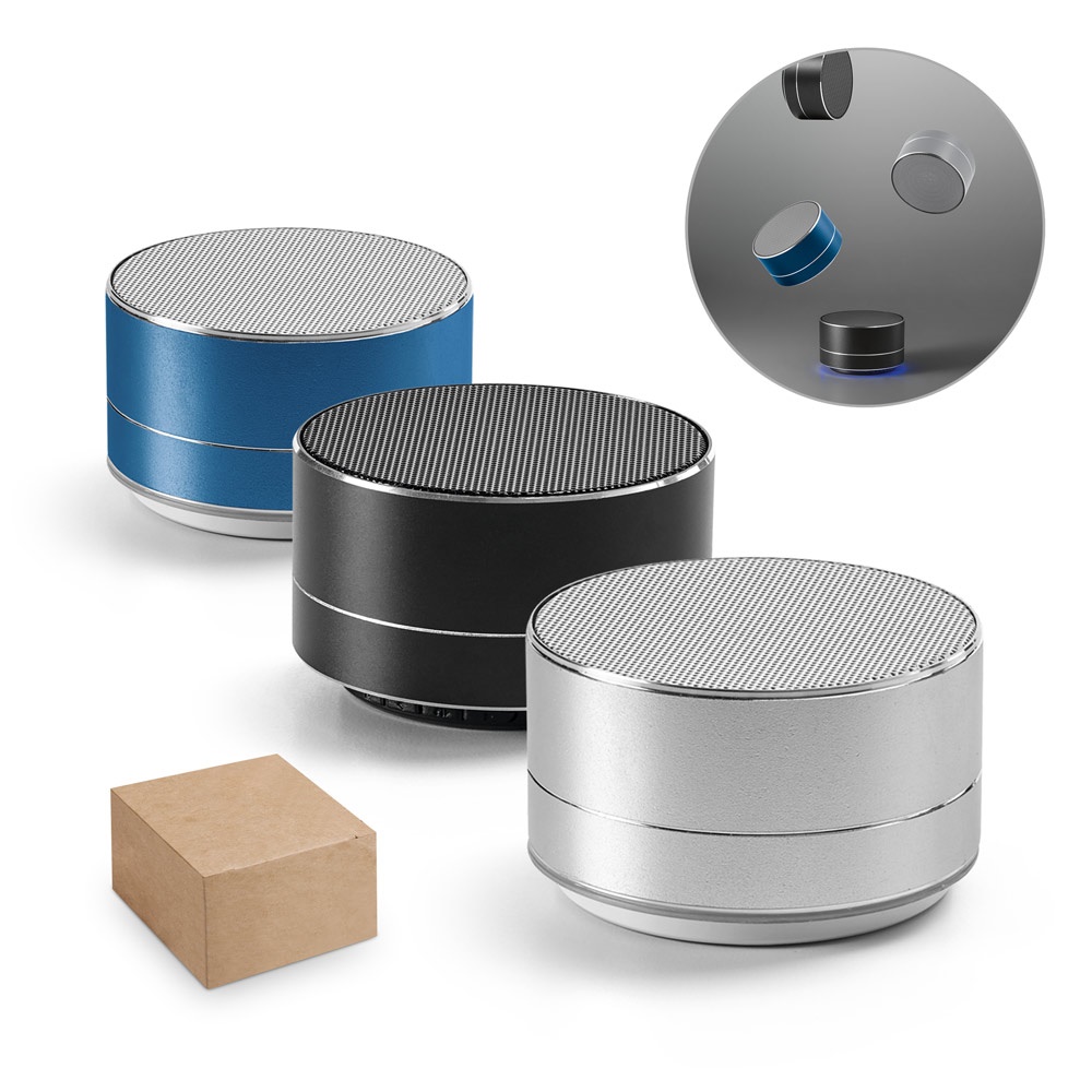 FLOREY. Tragbares 3-Watt-Gerät mit 4 Stunden Akkulaufzeit, hergestellt aus recyceltem Aluminium (100 % rAL) und recyceltem ABS (100 % rABS).