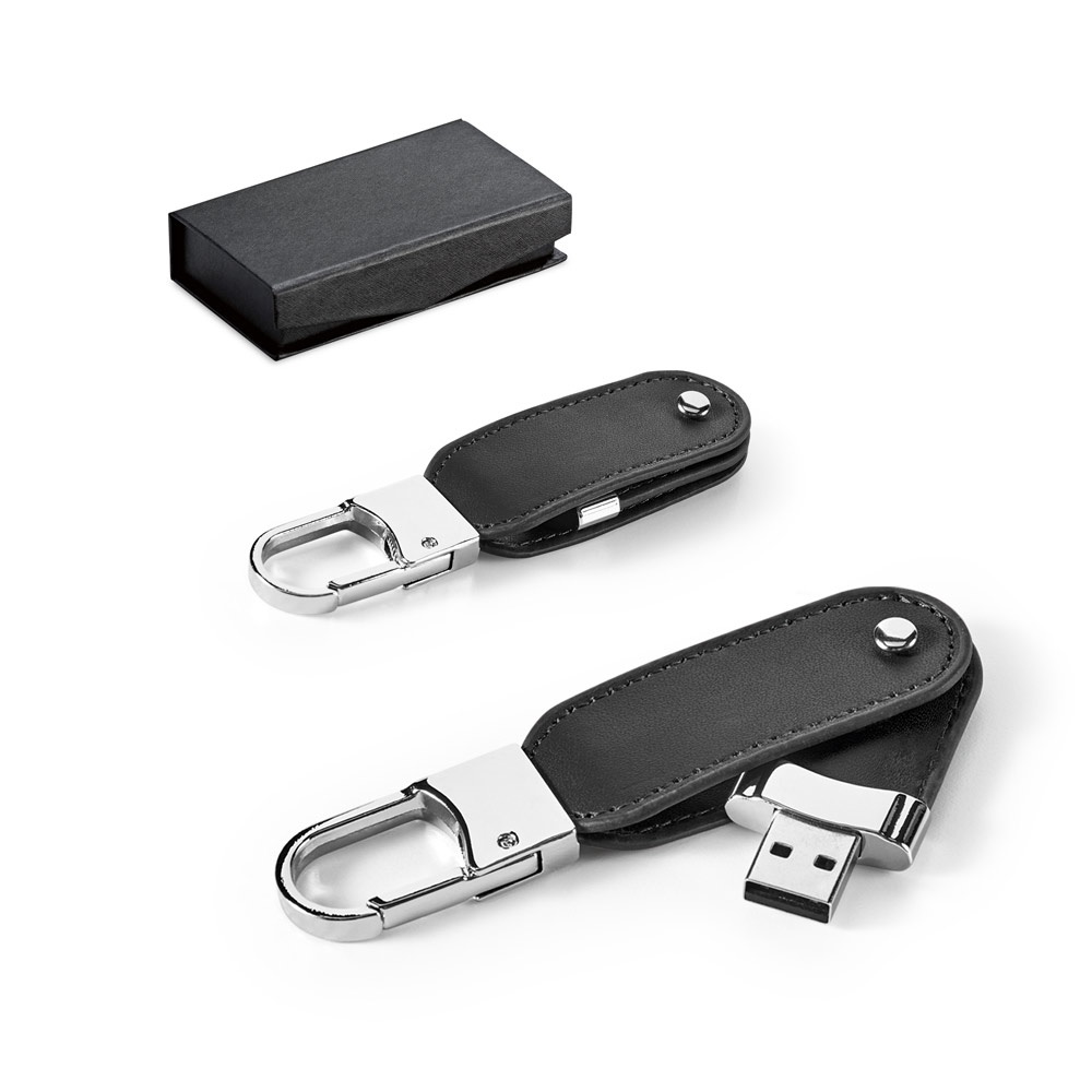 BRAGG 8GB. 8GB PU USB-Stick mit Karabinerhaken.