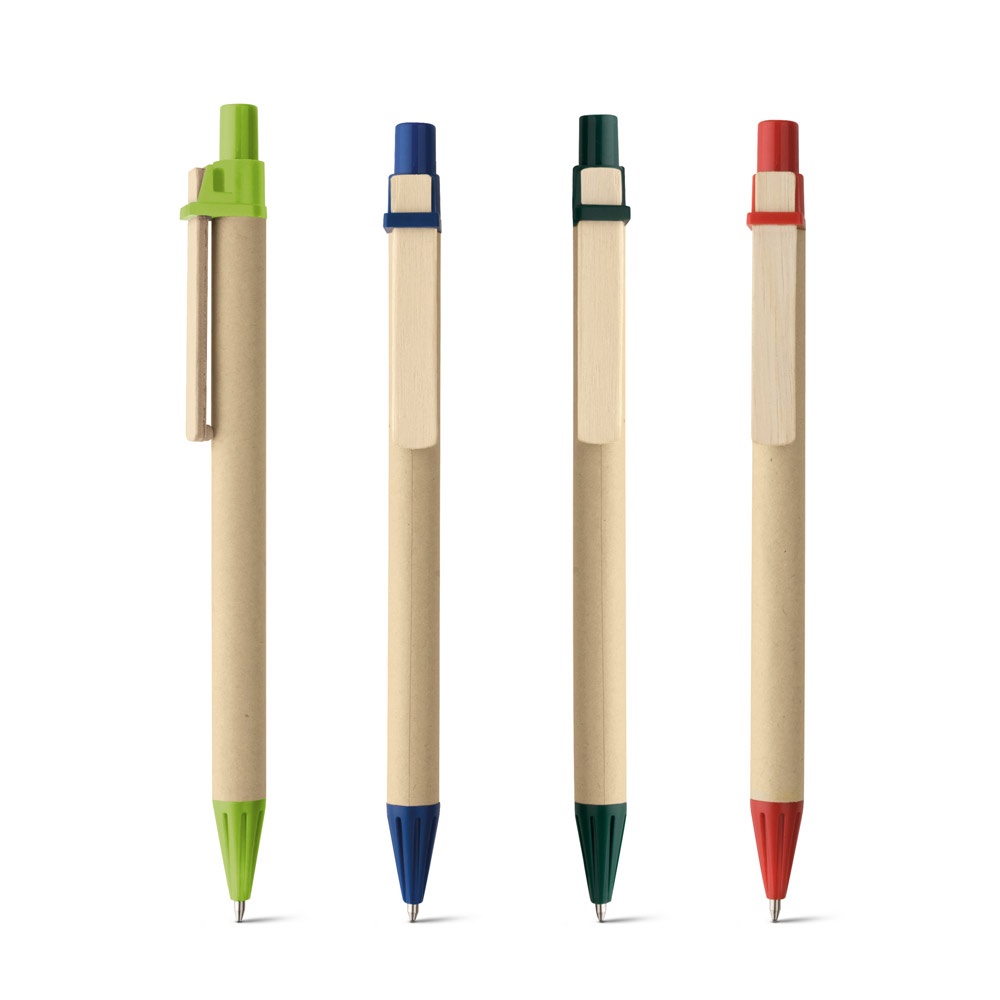 NAIROBI. Penna a sfera in carta kraft e clip in legno