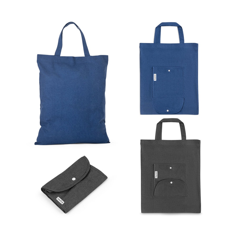 Sienne. Sac pliable en coton (50%), coton recyclé (30%) et polyester (20% rPET) (140 g/m²).