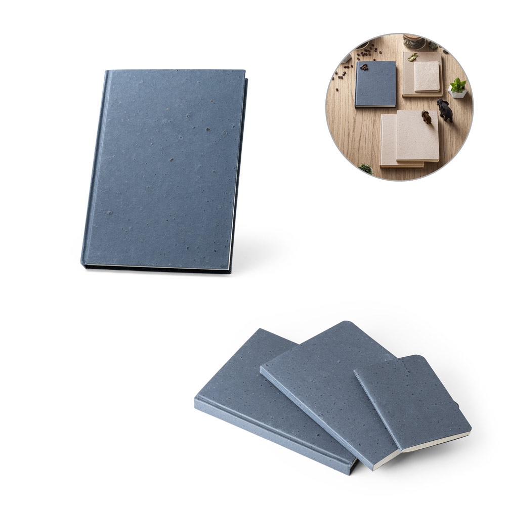 COFFEEPAD RIGID. A5-Notizbuch mit halbstarrem Einband aus Kaffeeschalenabfällen (65%).