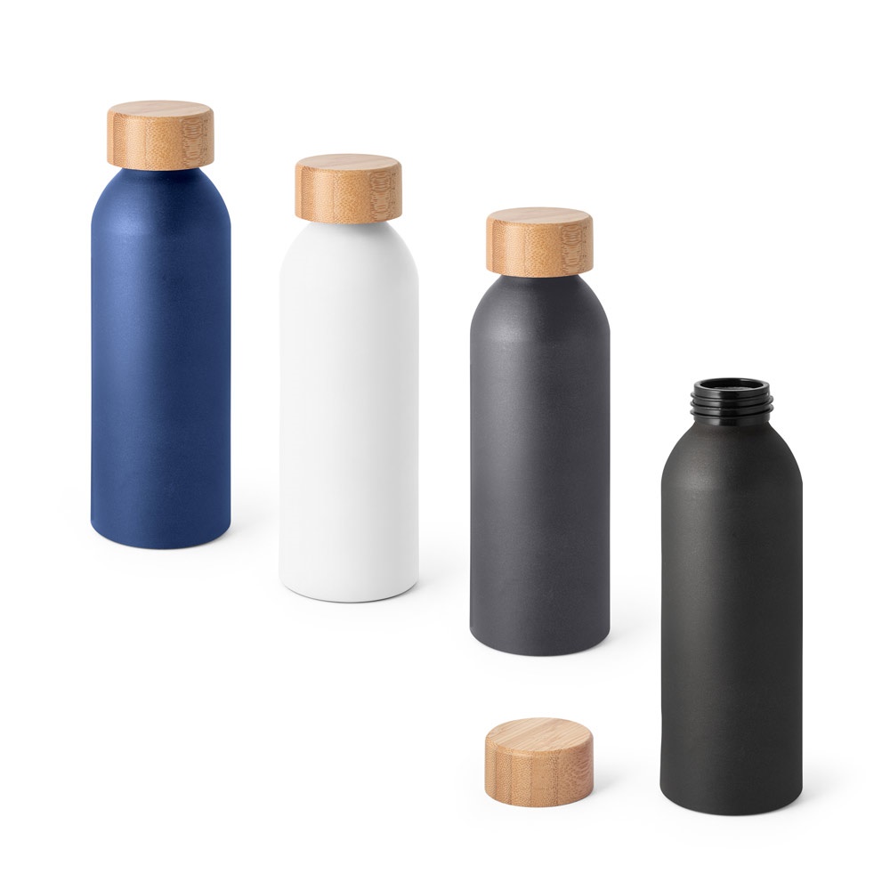 QUETA. 550 ml Aluminiumflasche mit Bambusdeckel.