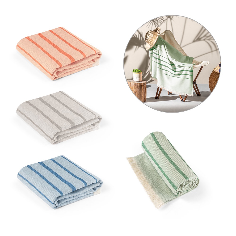 CAPLAN. Serviette multifonctionnelle (260 g/m²) composée à 90 % de coton et à 10 % de coton recyclé.
