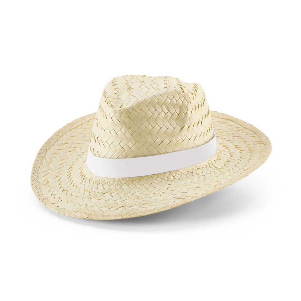 Chapeau EDWARD RIB en paille naturelle avec ruban sublimé