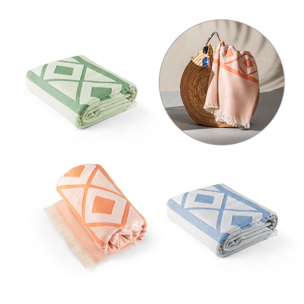 MALEK. Serviette de bain multifonctionnelle (350 g/m²) en coton léger et durable (85 %) et en coton recyclé (15 %).