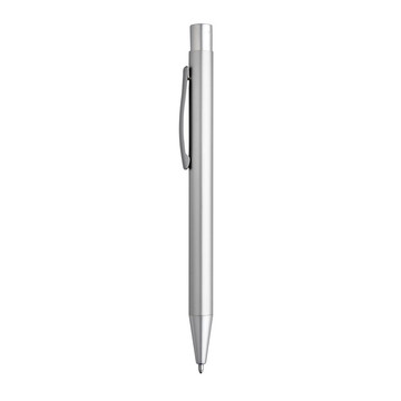 LEA. Kugelschreiber aus Aluminium mit Clip - 127 - Satiniertes Chrom