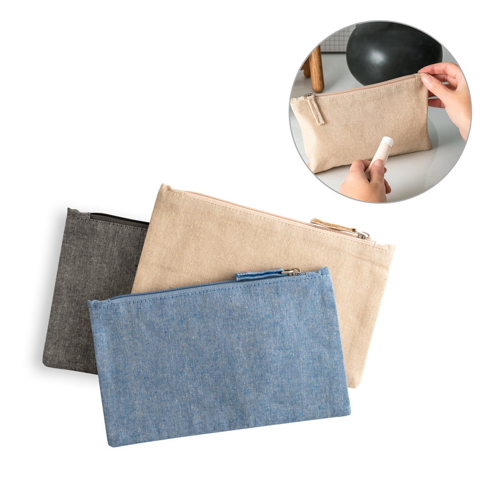 MILLIE. Pochette multifonctionnelle composée à 70 % de coton recyclé et à 30 % de polyester rPET (140 g/m²).