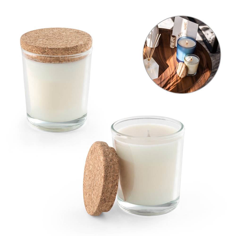 ZEN 80. Bougie parfumée en pot de verre avec couvercle en liège, 80 g