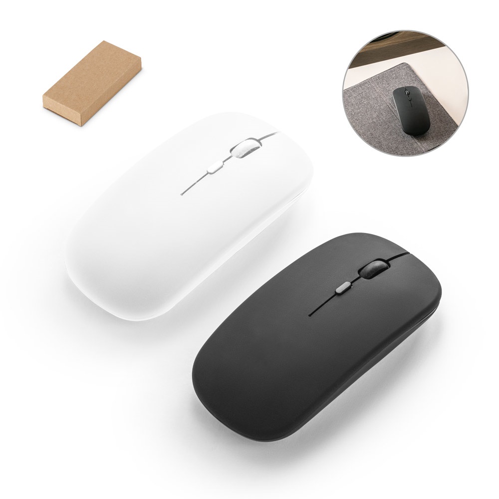 KHAN. Kabellose Maus mit 500-mAh-Akku aus recyceltem ABS (100 % rABS)