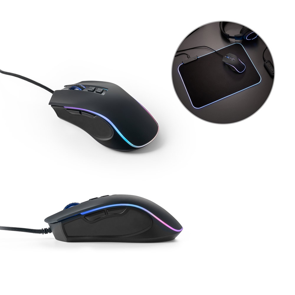 THORNE MOUSE RGB. 1,5 m lange kabelgebundene Gaming-Maus mit RGB-LED-Beleuchtung aus ABS.