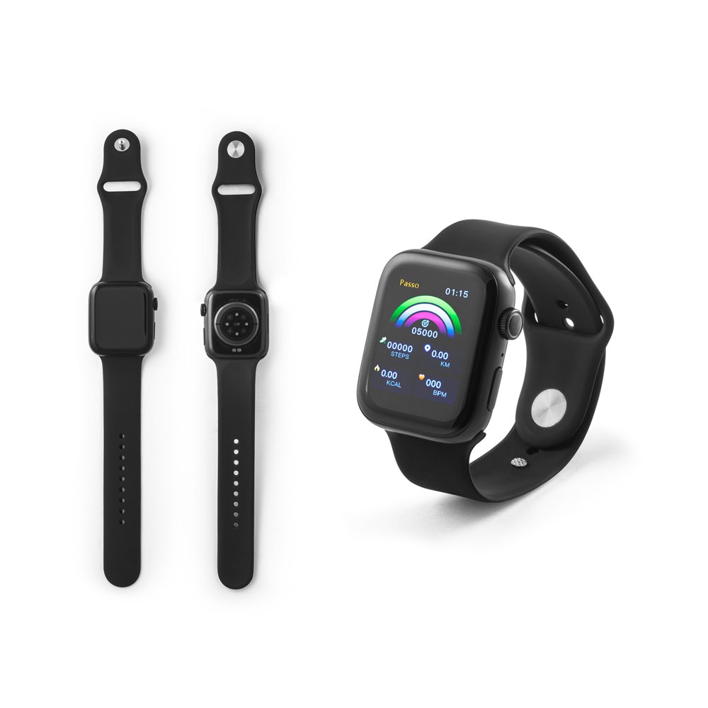 WILES. Smartwatch mit 1,85"-Display, IPX4-Schutzart, 3-tägiger Akkulaufzeit und Silikonarmband.