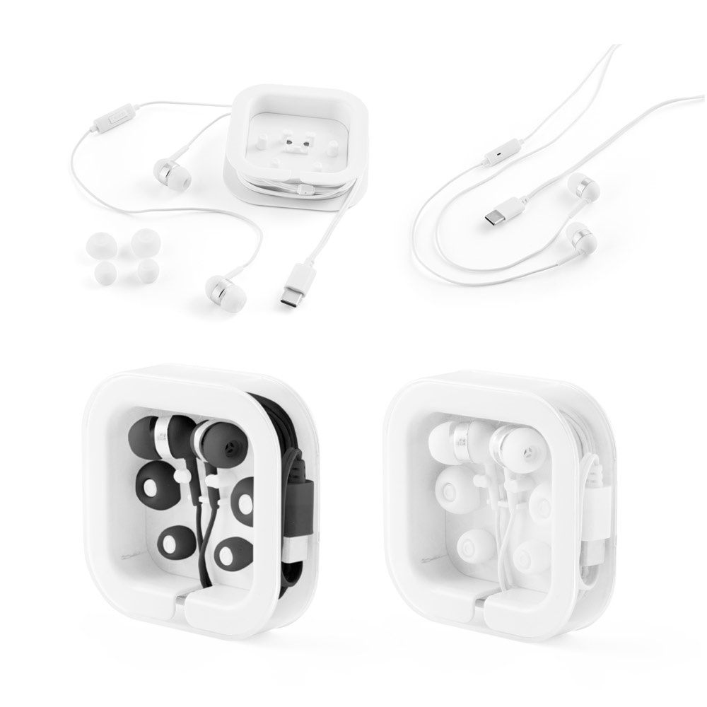 PRESLEY. Auricolari con cavo USB-C da 1.2 metri e microfono integrato in ABS