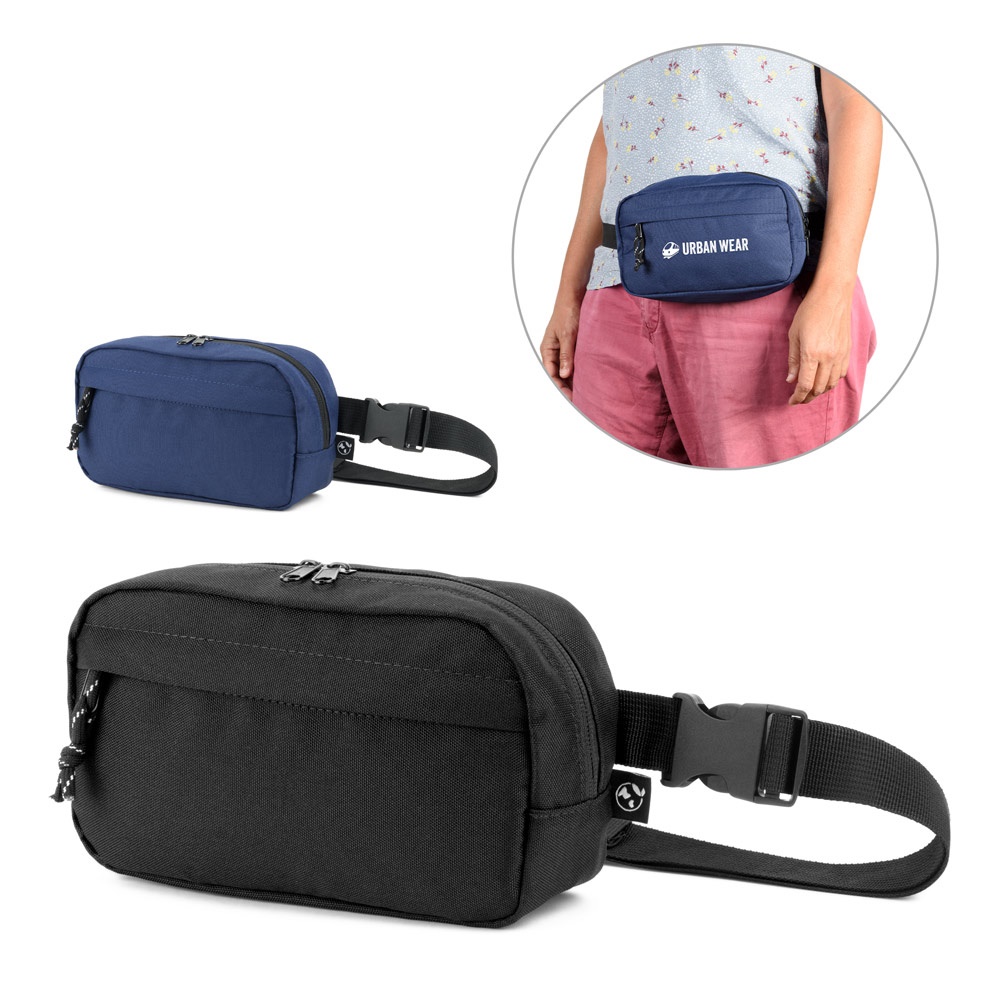 MYKONOS. Sac banane en polyester recyclé 600D avec doublure en polyester recyclé 210D.