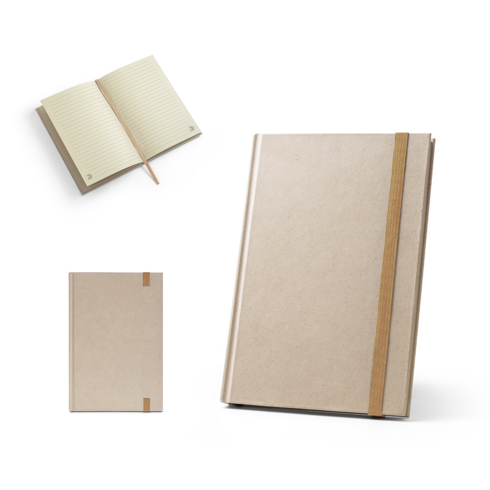 DICKINSON. Cahier à couverture rigide A5 en papier de canne à sucre (80 % de canne à sucre) avec pages lignées.