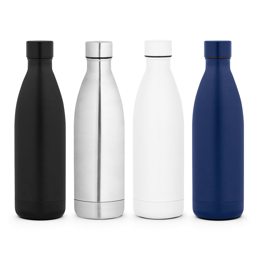 RE-BUFFON XL. Doppelwandige Edelstahl-Trinkflasche (90% recycelt), 1L.