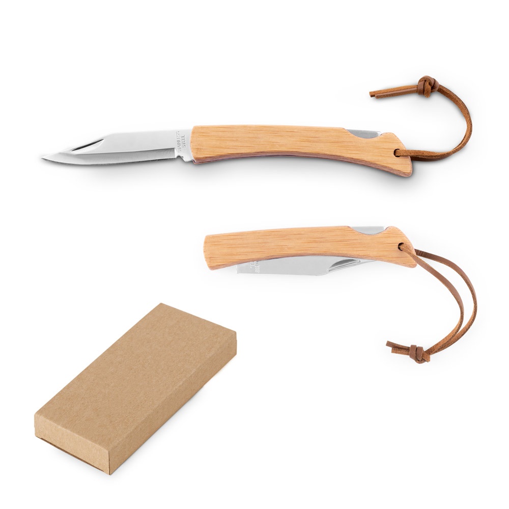 RANGER. Coltello con lama in acciaio inox e manico in bambù