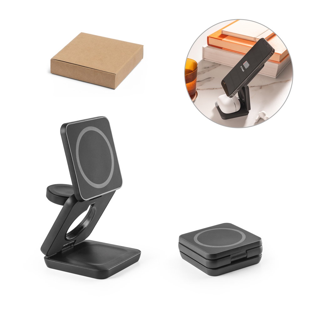 BROGLIE. 15W 4-in-1 Superschnelles magnetisches kabelloses Ladegerät aus recyceltem ABS (100% rABS)