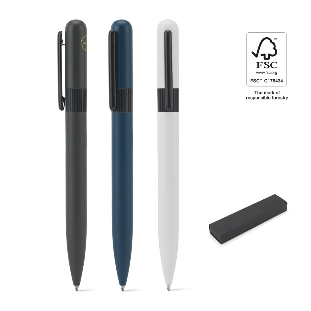ELSIE ROUND. Penna a sfera in metallo (riciclato al 60%) dal design arrotondato