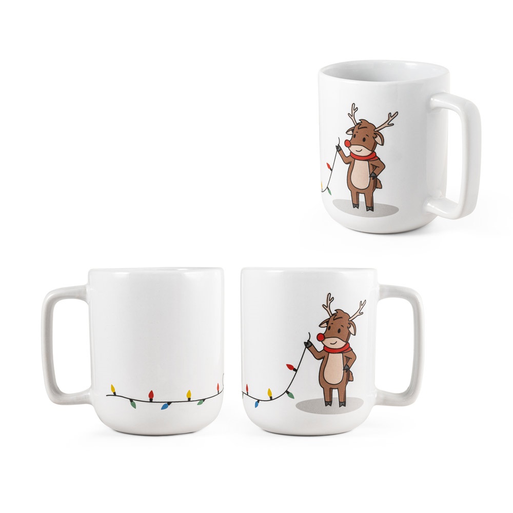 Rentier. 330 ml Weihnachtstasse mit Aufdruck