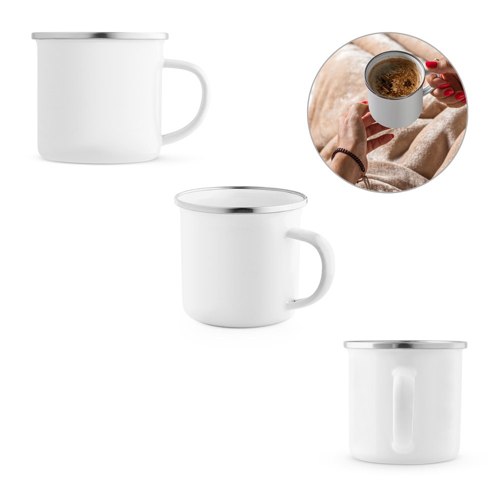 Götze Sublimationsbecher. Emaillebecher, ideal für Sublimation, 350 ml