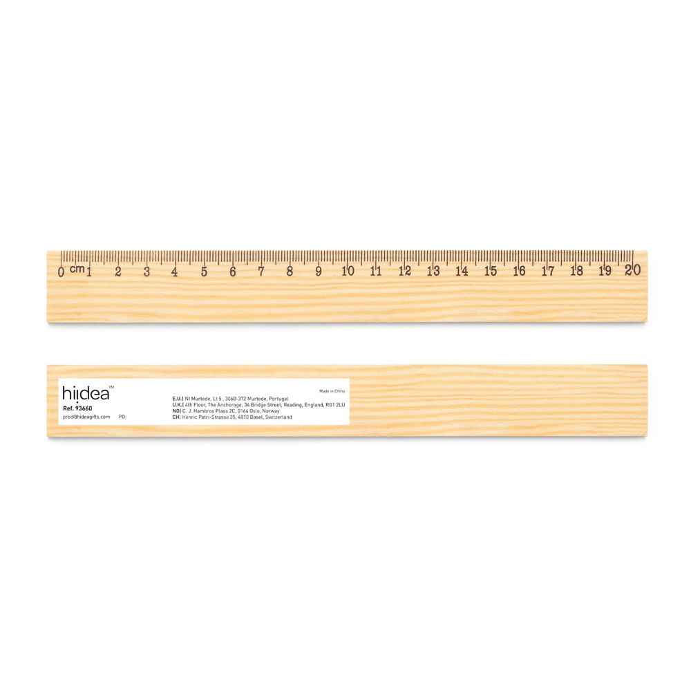 WESLEY 20. Kiefernholzlineal mit 20-cm-Skala