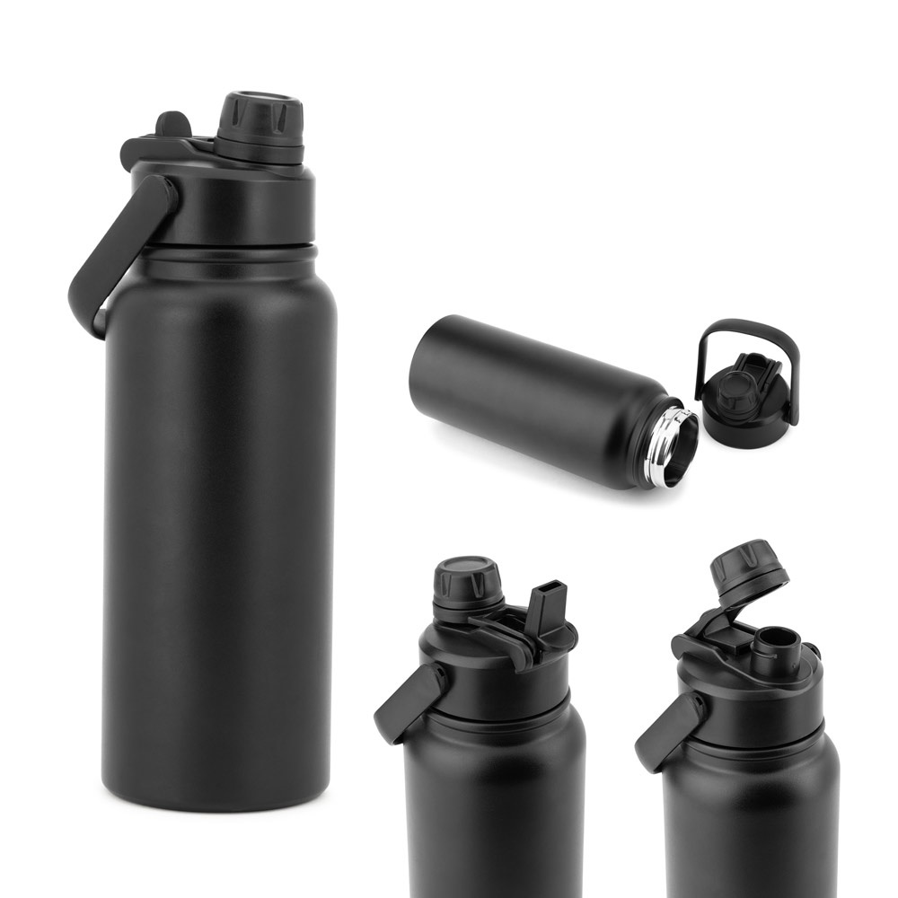 ALCARAZ. Bouteille en acier inoxydable (90 % recyclé), à double paroi et isolation sous vide.