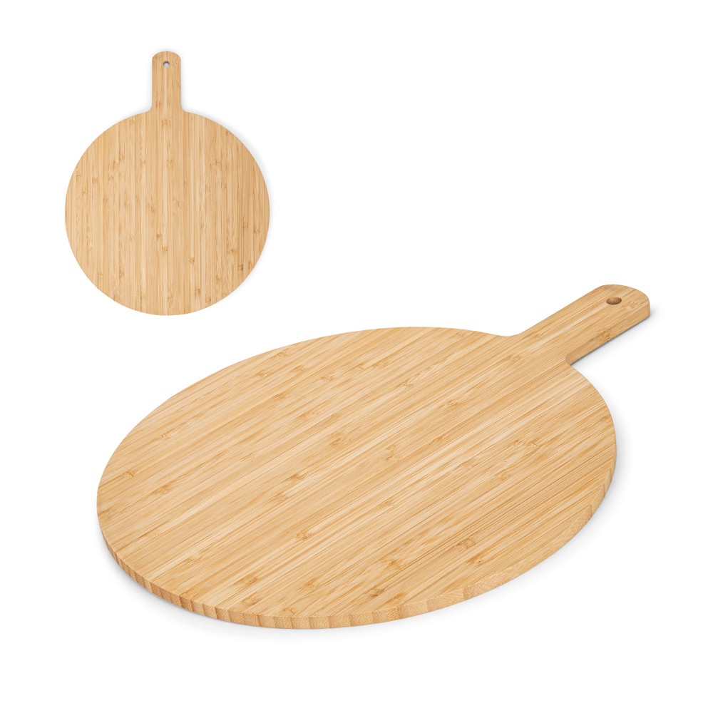 CHEESANO. Planche à découper ronde en bambou.