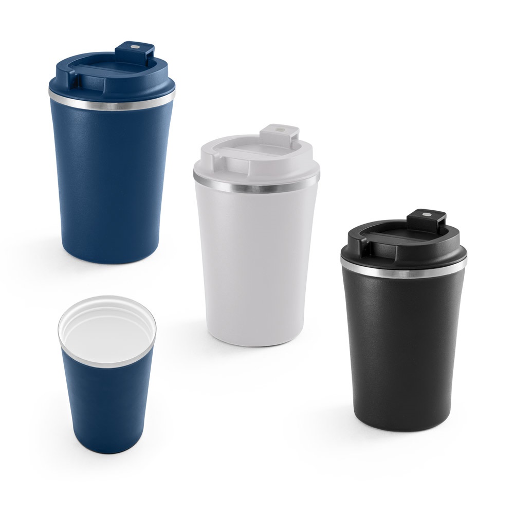 PHELPS CERAMIC. Edelstahl-Reisebecher mit Keramik-Innenseite, 470 ml.