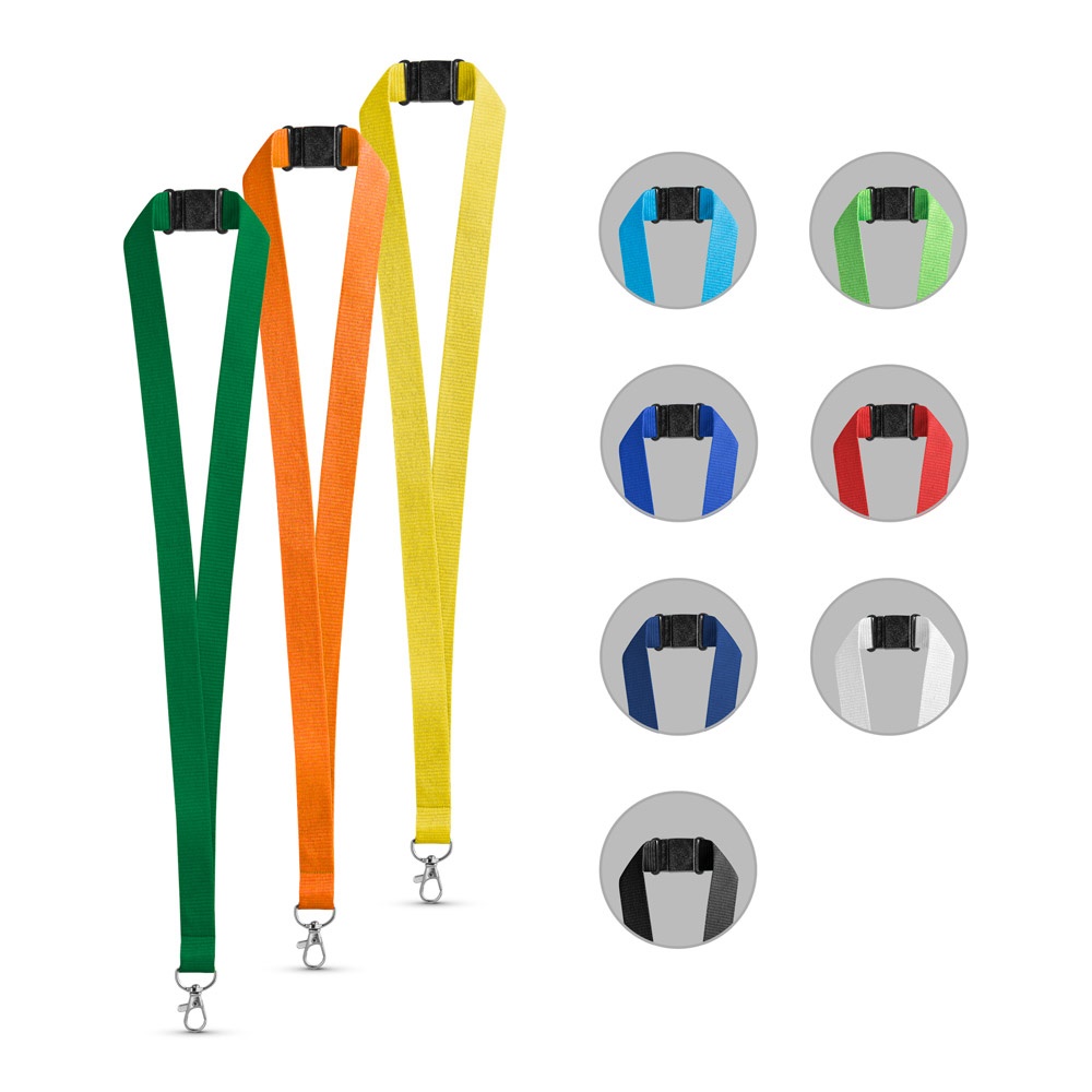 LEEDS. Lanyard in poliestere con chiusura di sicurezza