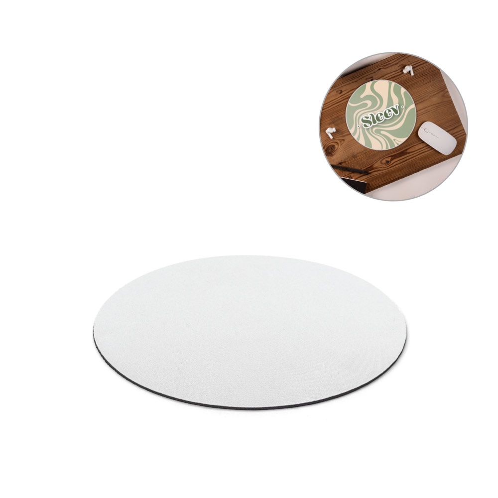 BLAIR ROUND. Tappetino per mouse rotondo con base in gomma