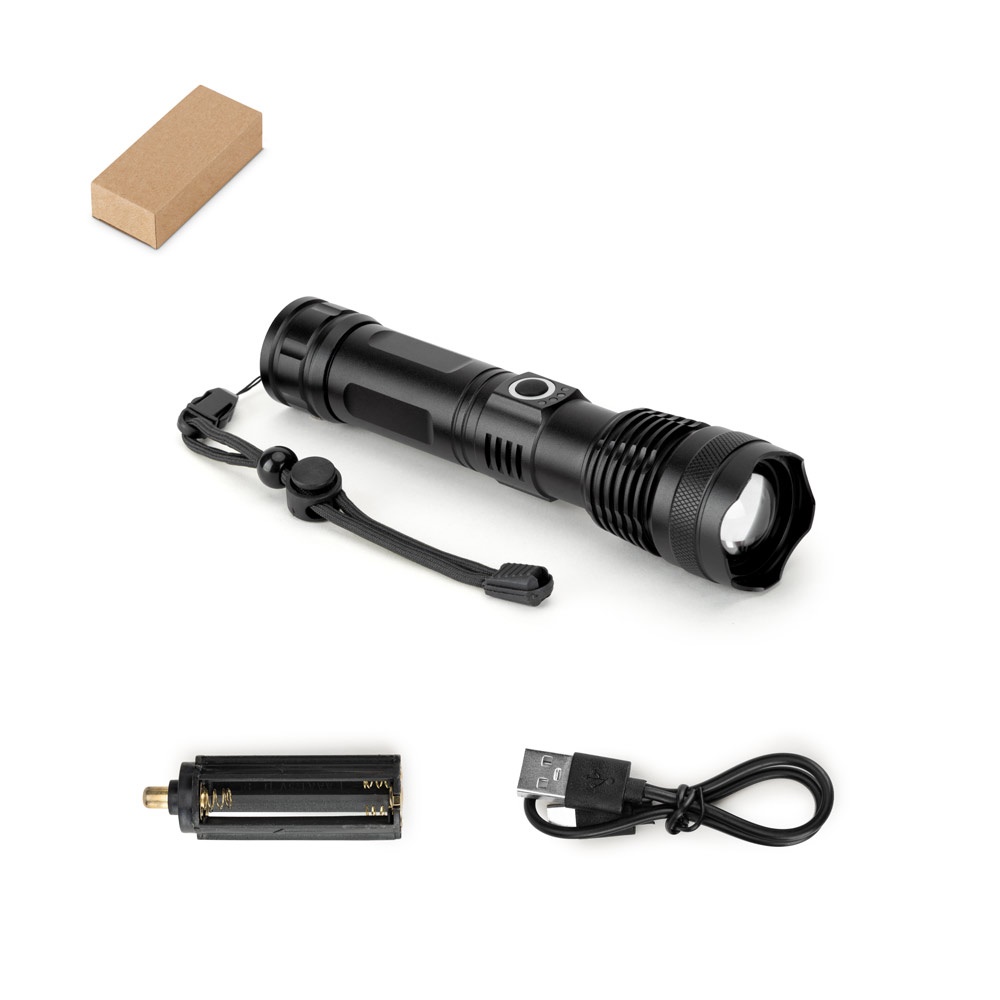 YVIAN. 10W wiederaufladbare Taschenlampe aus Aluminium (100% rAL).