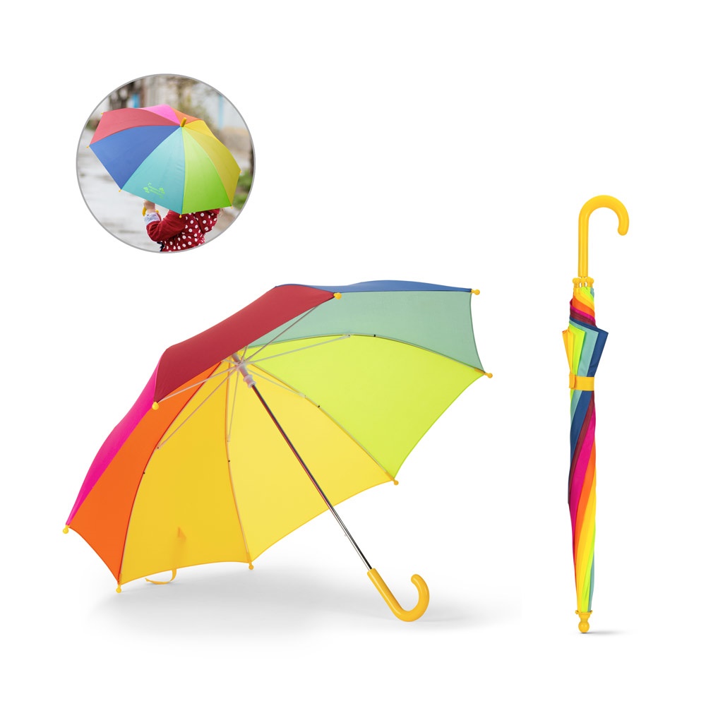 OLIVIA. Ombrello colorato per bambini da 19" in poliestere 190T