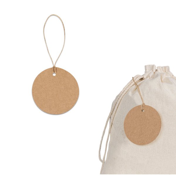 LABEL ROUND. Etichetta circolare realizzata al 100% con carta riciclata (700 g/m²)