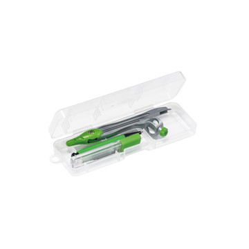 GEOM. Set scuola geometria in valigetta di PP - 119 - Verde chiaro