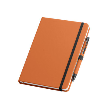 SHAW. Kugelschreiber- und A5-Notizblock-Set - 128 - Orange