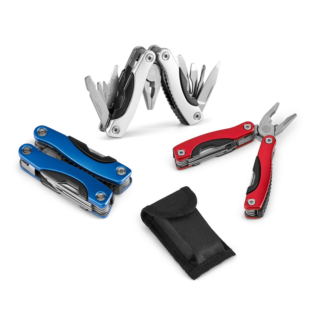 DUNITO. Mini pinza multifunzione pieghevole in acciaio inox e alluminio