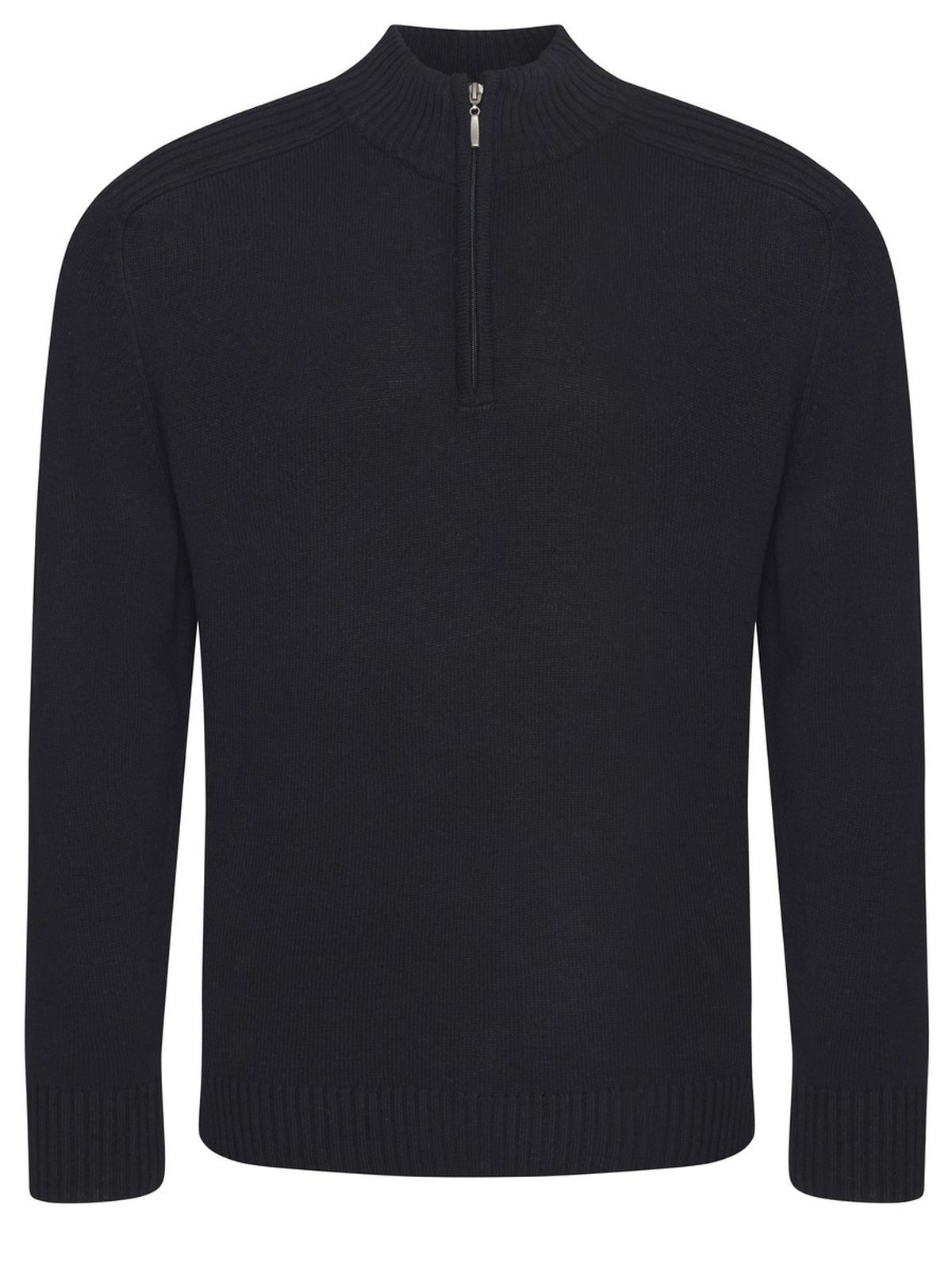 Wakhan 1/4 Zip Sustainable Sweater - BLK - Black