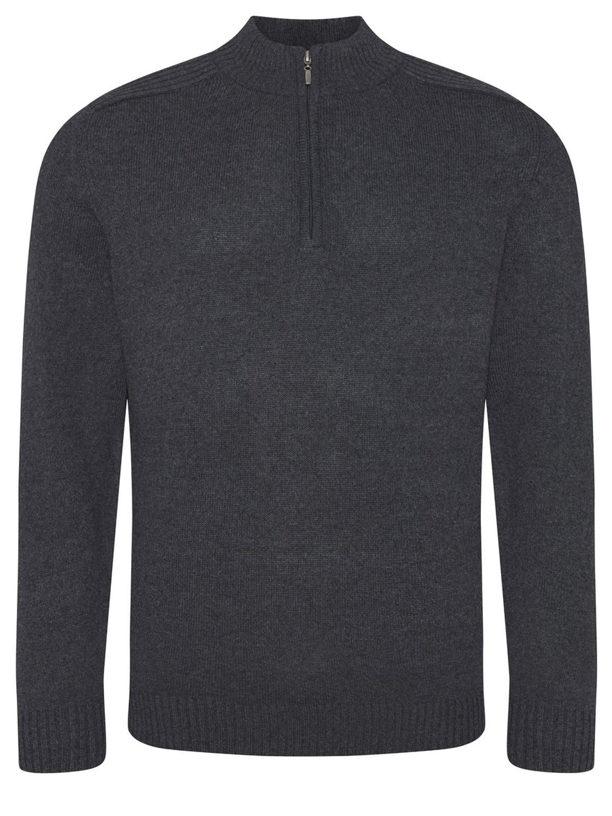 Wakhan 1/4 Zip Sustainable Sweater - CHA - Charcoal