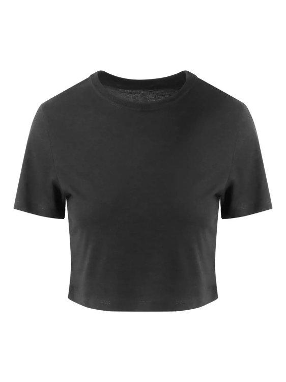 T-shirt crop tri-matière pour femme - BLK - Solid Black