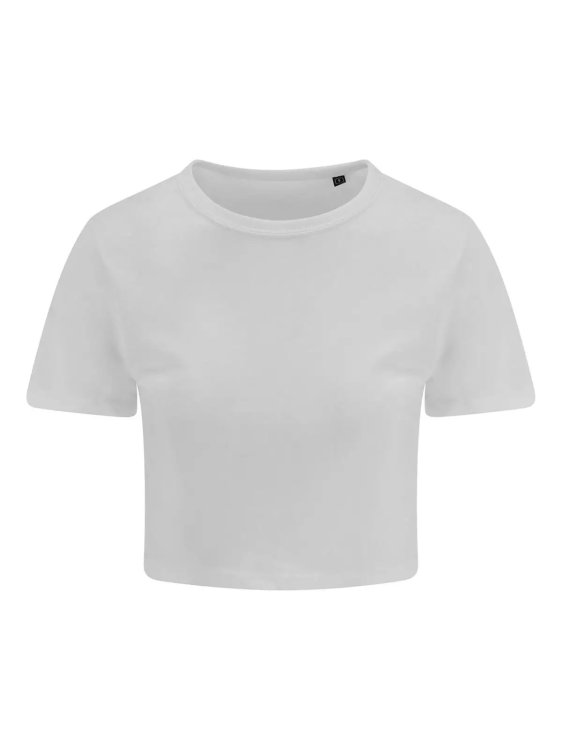T-shirt crop tri-matière pour femme - WHT - White