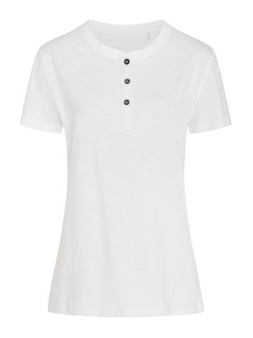 T-shirt Sharon Henley en flammage - WHI - Blanc