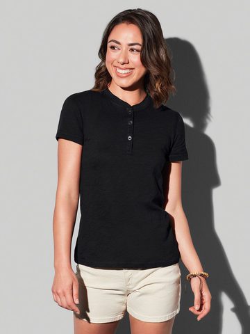 Sharon Henley T-Shirt Slub