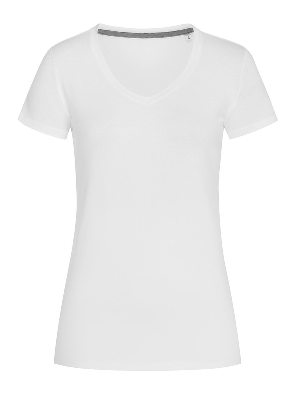 Stretch-T V-Ausschnitt Damen - WHI - White LC