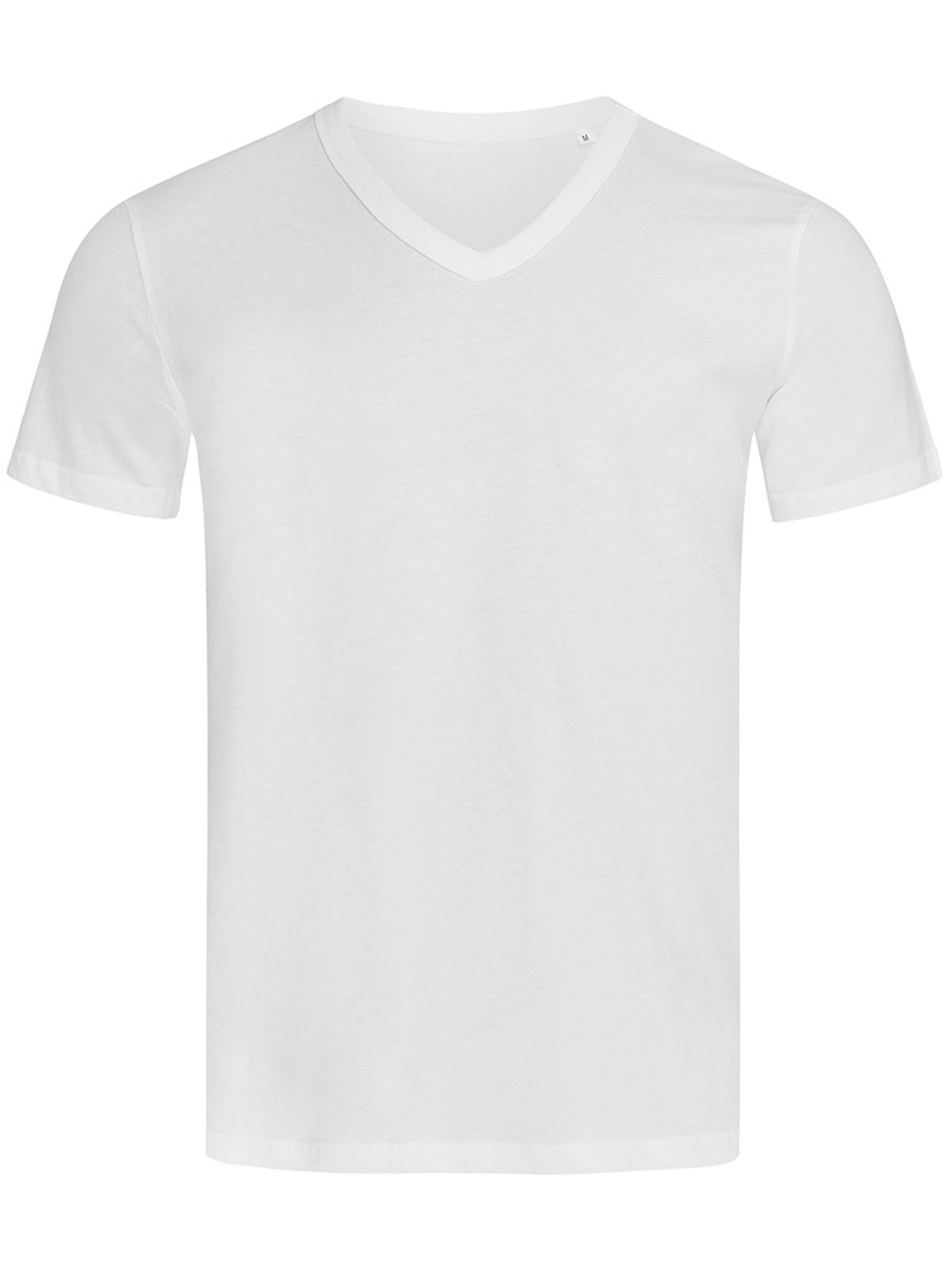 T-shirt Ben à col en V - WHI - Blanc